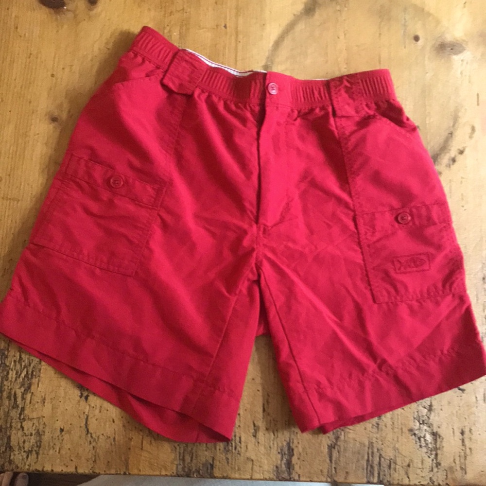 AFTCO red fishing shorts